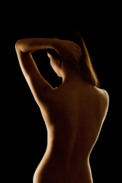 Undressed girl in backlight by Vasiliy Koval Stock Photo undressed girl