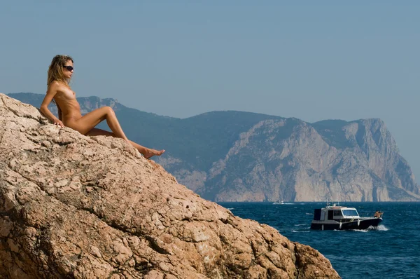 stock image Woman on the beach