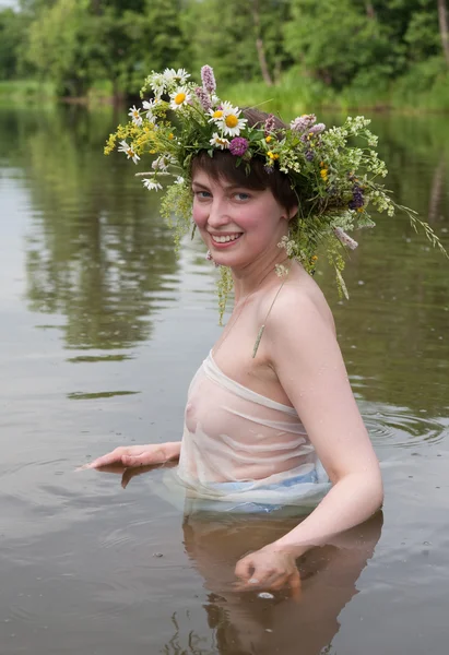 stock image Girl in river