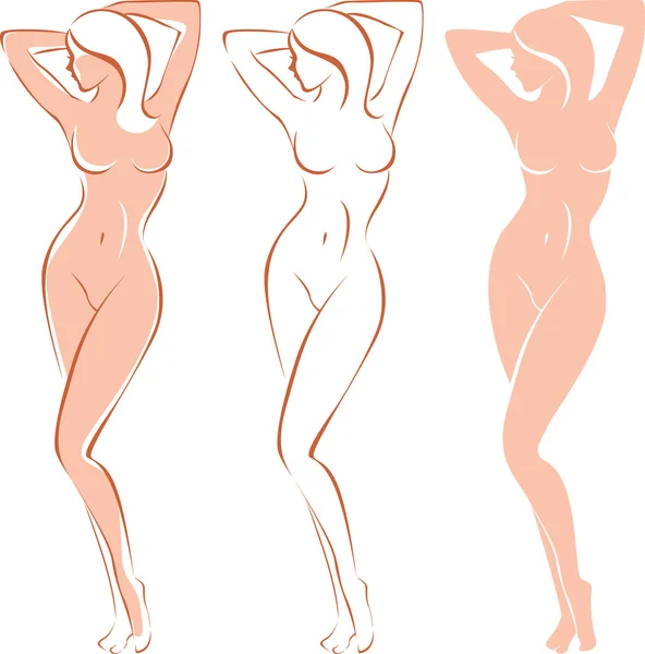 Vacker naken kvinna — Stock vektor
