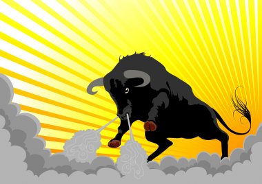 Very aggressive bull clipart