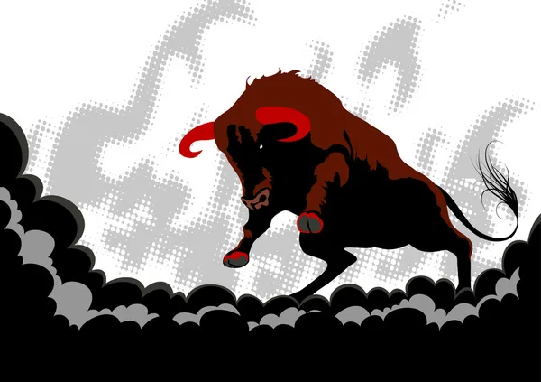Hell bull Ilustração vetorial em EPS 8.0 — Vetor de Stock
