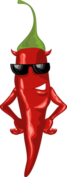 Duivels hot chili peper — Stockvector