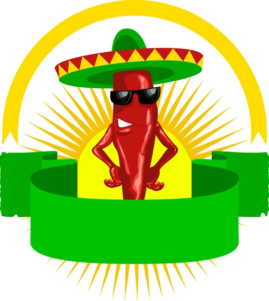 Hot chili etiket — Stockvector